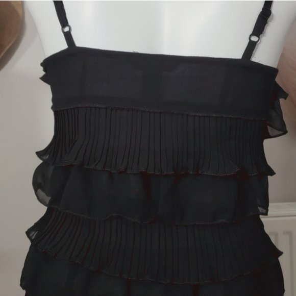 Vintage Y2K Black Tiered Pleated Flapper Dress - Picture 10 of 10